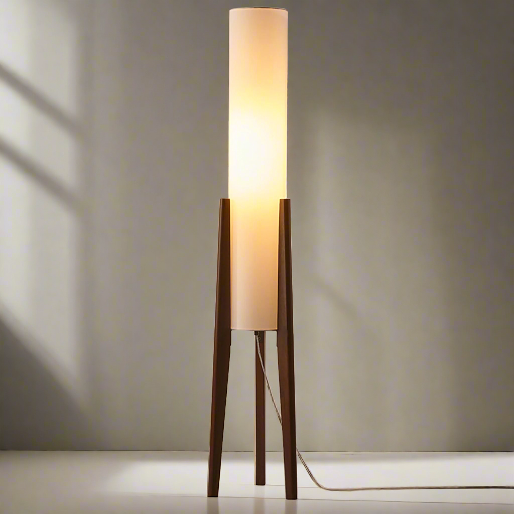 Massivholz Stehlampe aus Walnuss mit LED-Beleuchtung – Elegante Stehleuchte für Wohnzimmer und Schlafzimmer 6