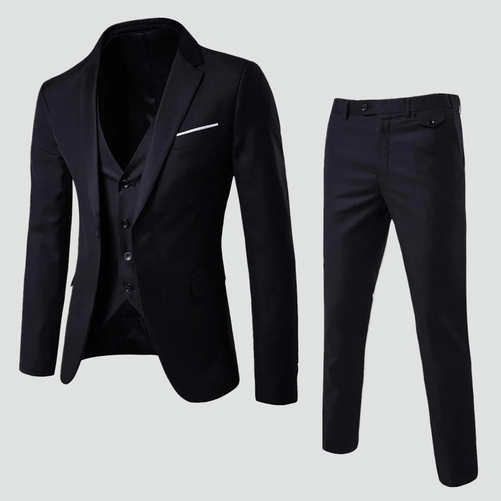 Elegantes 3-teiliges Herren-Set – Blazer, Hose & Weste im formellen, maßgeschneiderten Stil