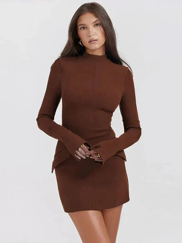 Damen Satin Minikleid mit A-Linien-Schnitt und Eleganter Silhouette