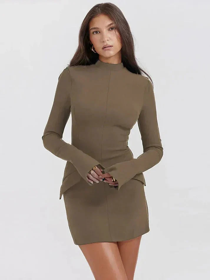 Damen Satin Minikleid mit A-Linien-Schnitt und Eleganter Silhouette