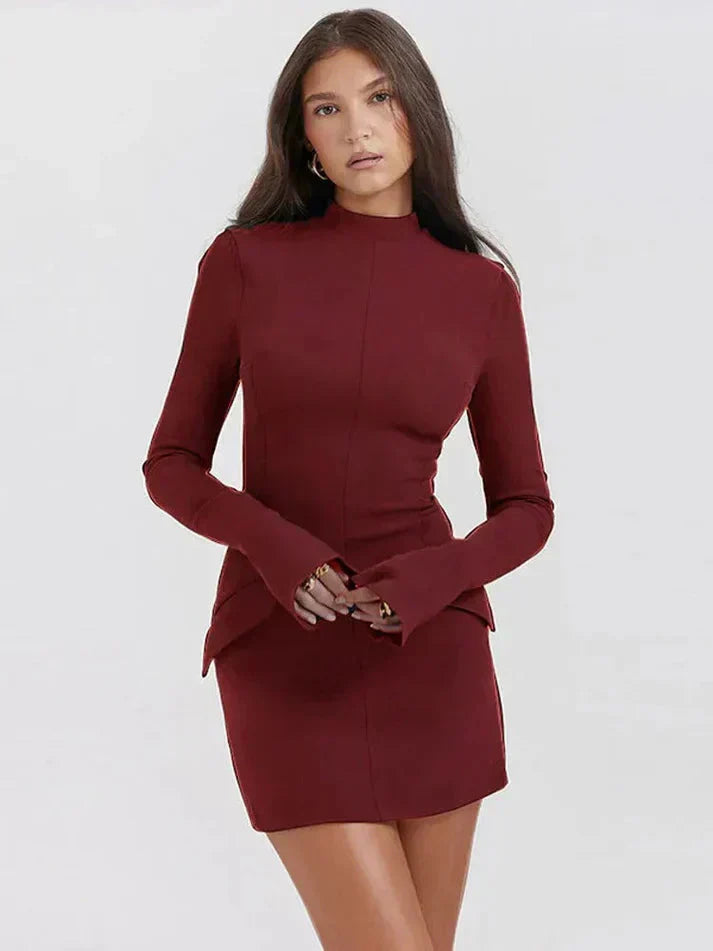 Damen Satin Minikleid mit A-Linien-Schnitt und Eleganter Silhouette