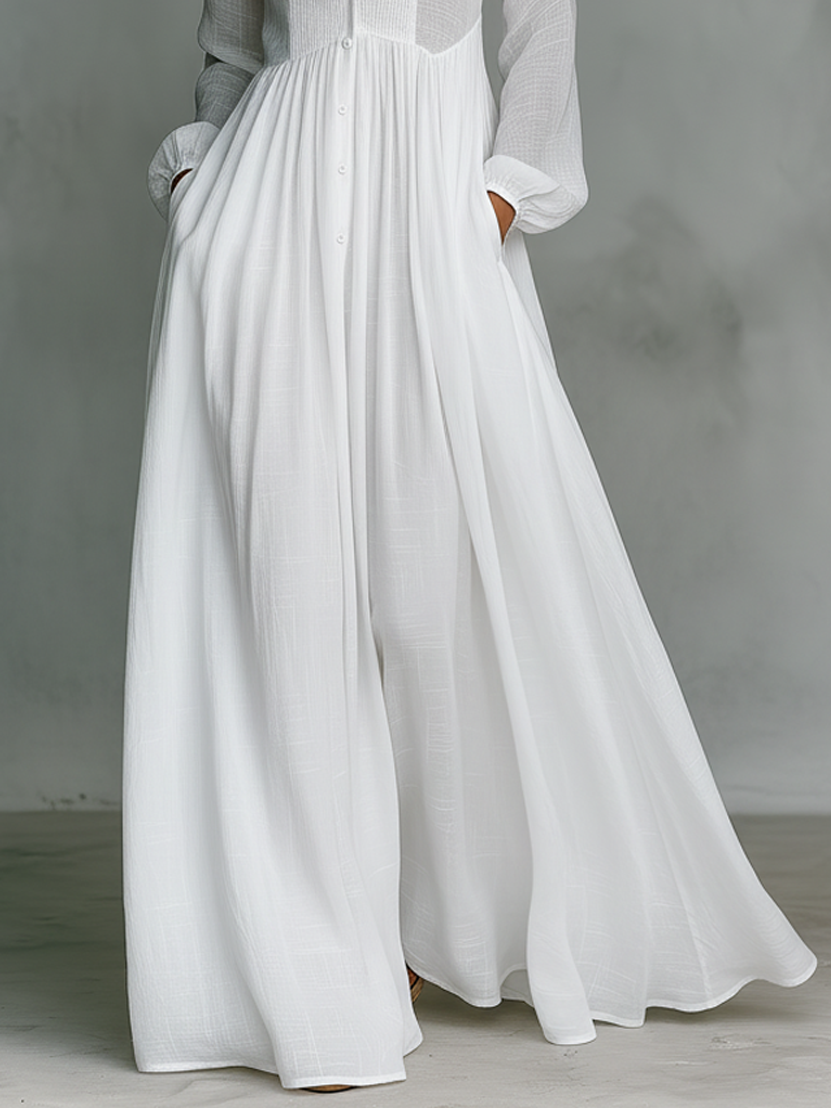 Minimalistisches Maxikleid Langarm: Atmungsaktiv für Sommeranlässe 5