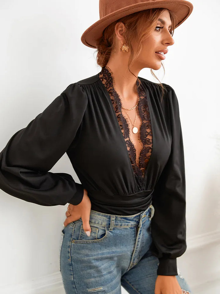 Body Femme – Dentelle – Décolleté Profond – Extensible – Élégant