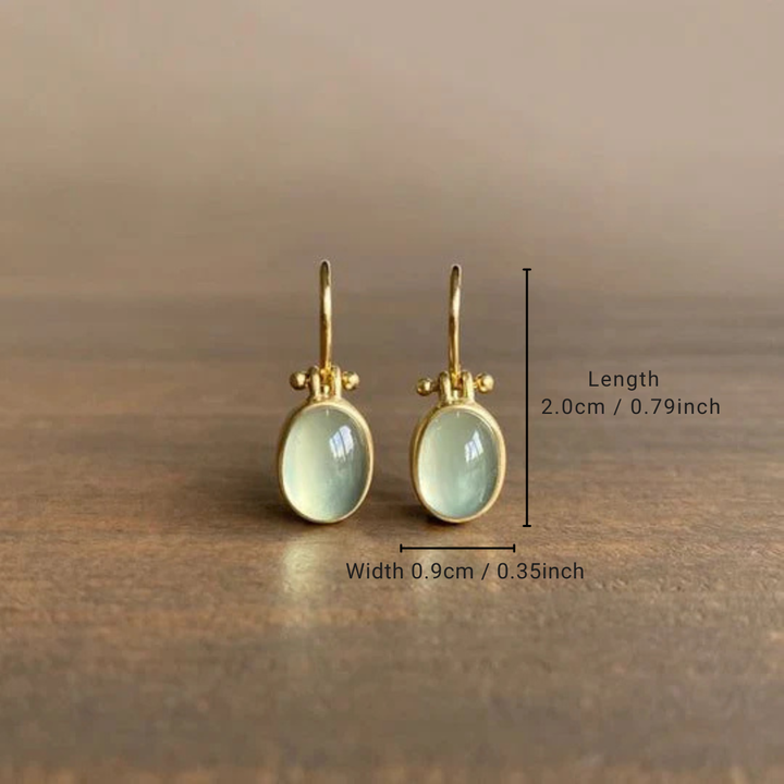 Vintage Grüne Mondstein Ohrringe – Eleganter Boho Edelstein Ohrschmuck