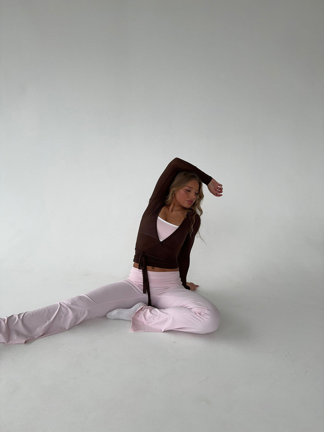 Langärmlige Wickelbluse für Damen – Yoga – Alltagskleidung