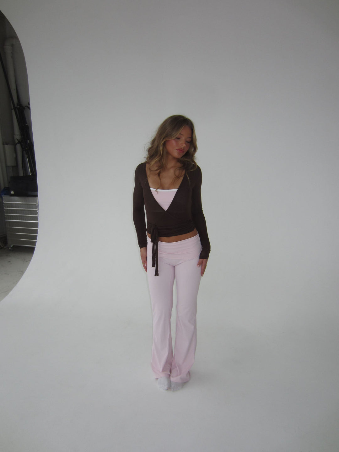 Langärmlige Wickelbluse für Damen – Yoga – Alltagskleidung