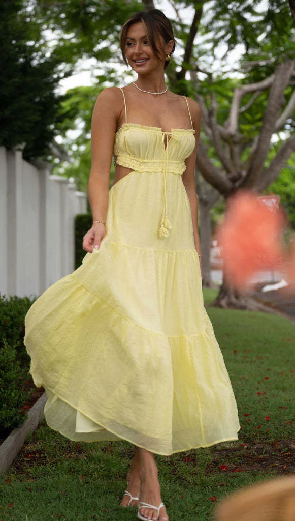 Damen Maxi Kleid Baumwolle Ärmellos Luftiger Schnitt Sommerstil