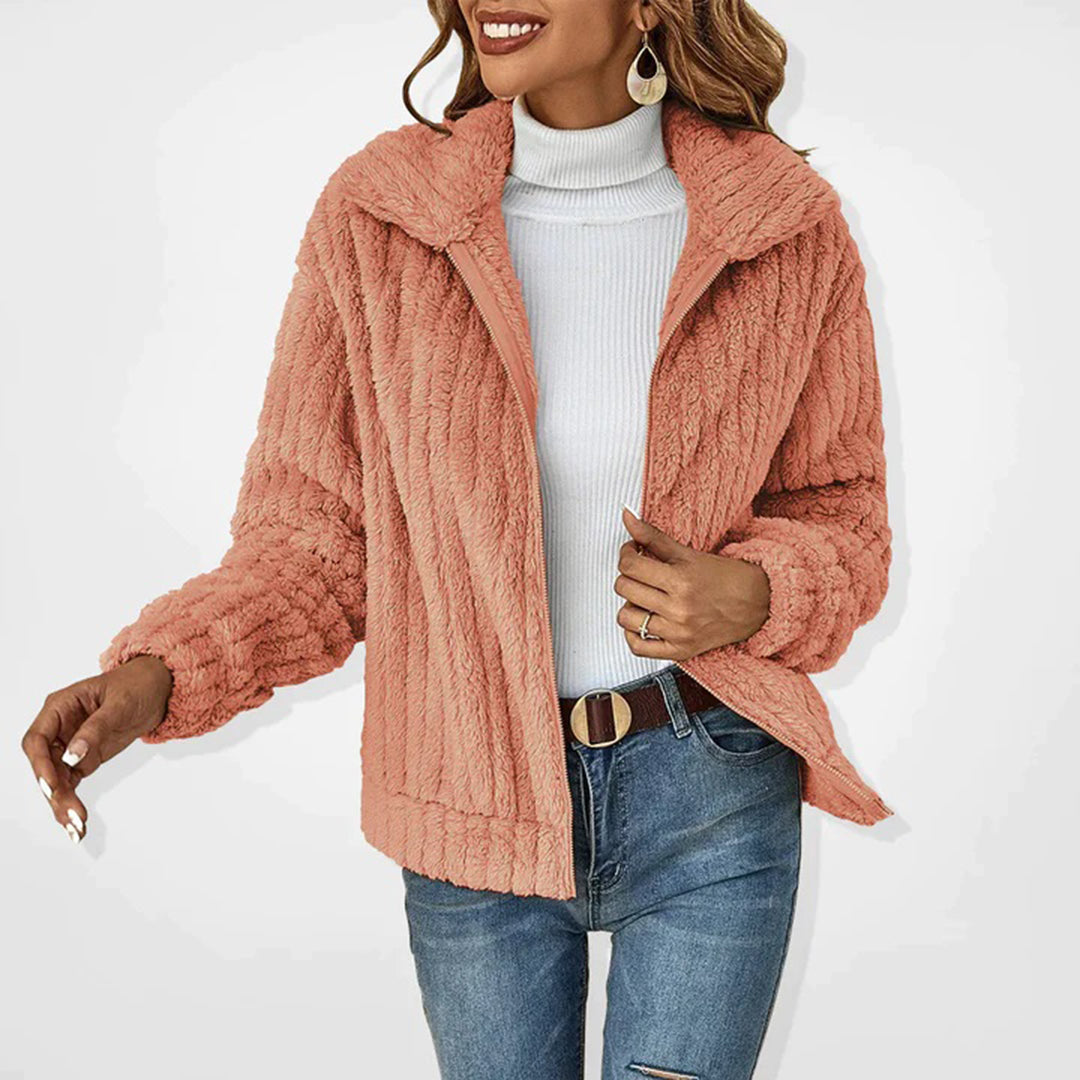 Women's Fleece Jacket Lined Warm with Zipper