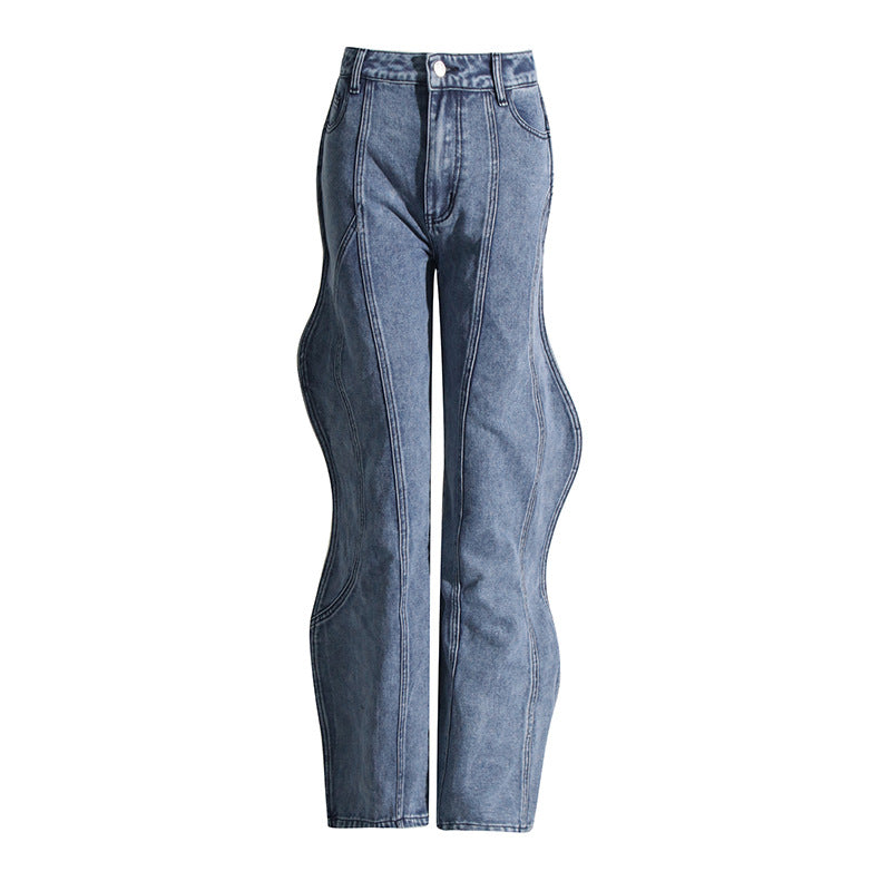 Ensemble en denim décontracté pour femmes | Haut sans manches & Pantalon droit | Confort & Style