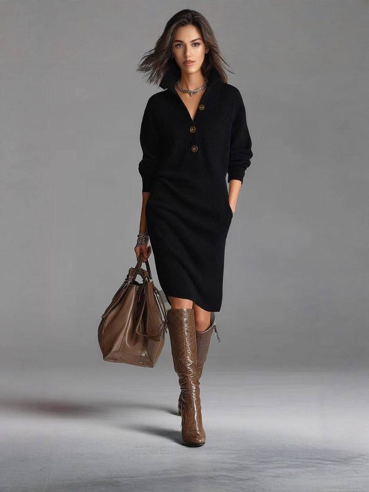 Marlowe | Damen Jumper-Kleid mit Knopfleiste