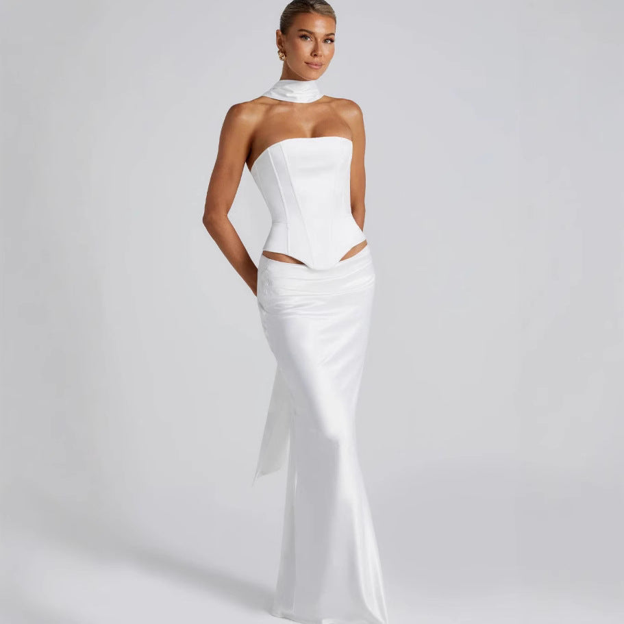 Elegantes schulterfreies Brautkleid für Damen – Taillenformer