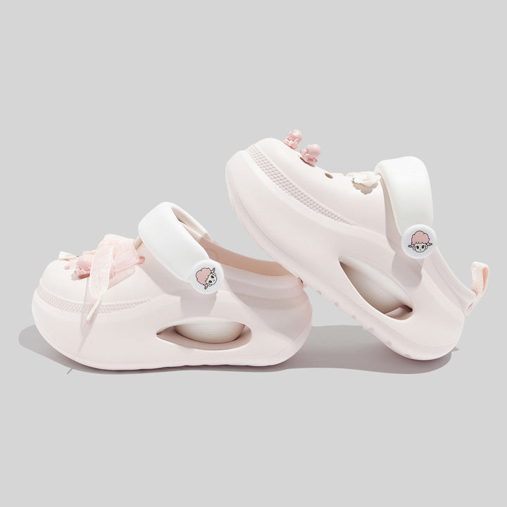 Women's Fashionable Pink Clogs with Playful Embellishments