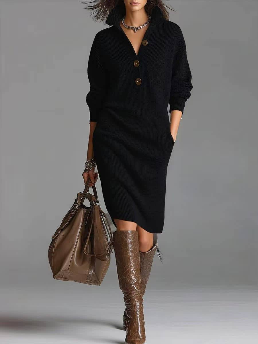 Marlowe | Damen Jumper-Kleid mit Knopfleiste