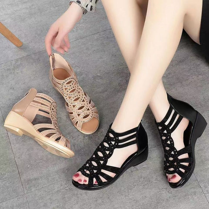 Women's Stylish Gladiator Glitter Sandals – Elegant Strappy Comfortable Shoes