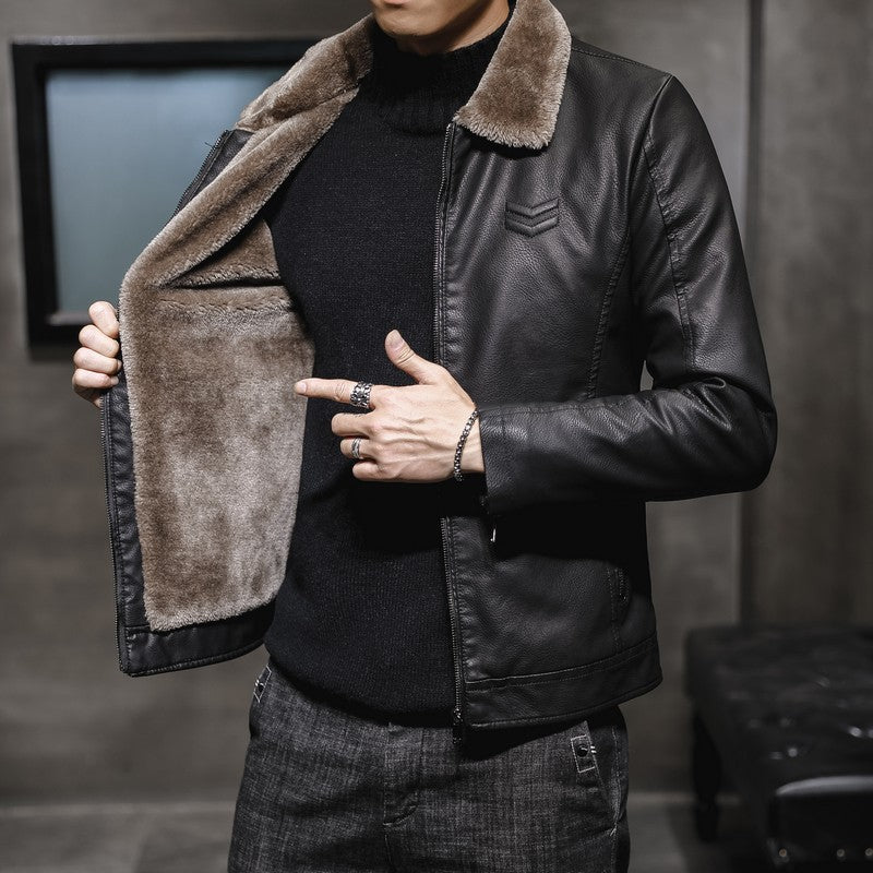Herren Freizeitjacke mit Teddykragen und Reißverschlusstaschen
