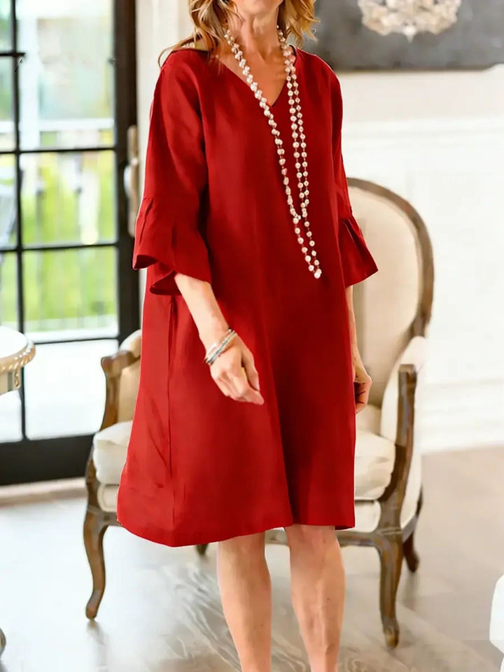 Women's Casual Dress With Ruffles – Hip-Length Loose Summer Outfit