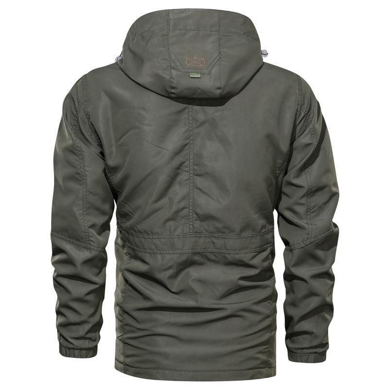 Parka de terrain pour homme en matière déperlante avec capuche réglable