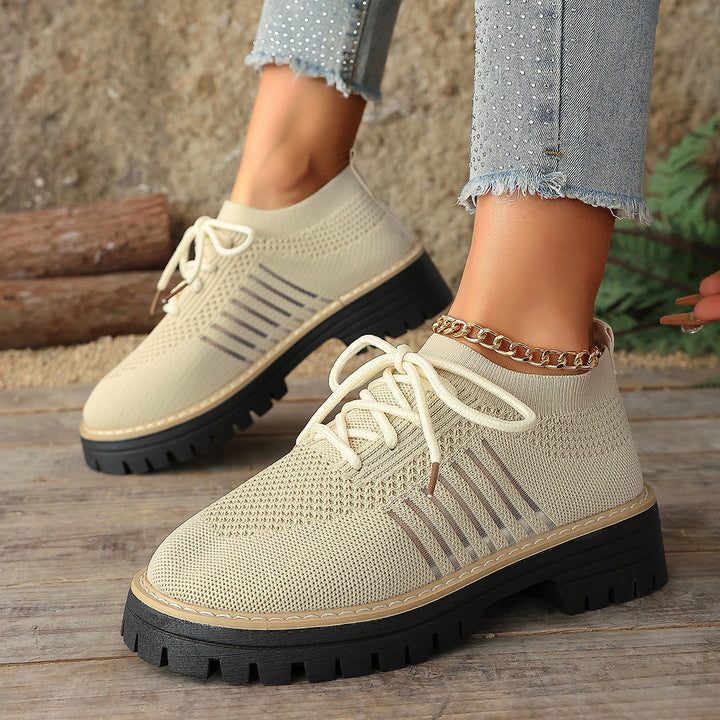 Damen Schnür Mesh Sneaker – Atmungsaktive Laufschuhe Mit Grip Sohle