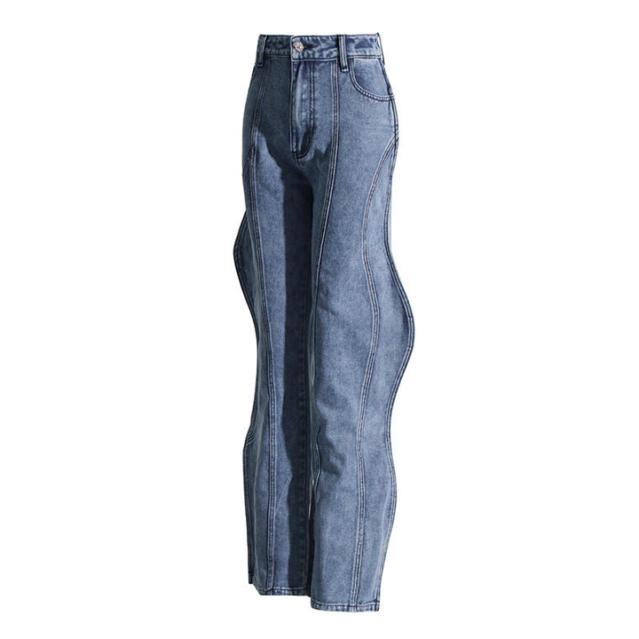 Ensemble en denim décontracté pour femmes | Haut sans manches & Pantalon droit | Confort & Style