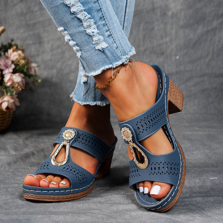 Women's Elegant Platform Sandals – Sparkling Straps Comfortable Shoes