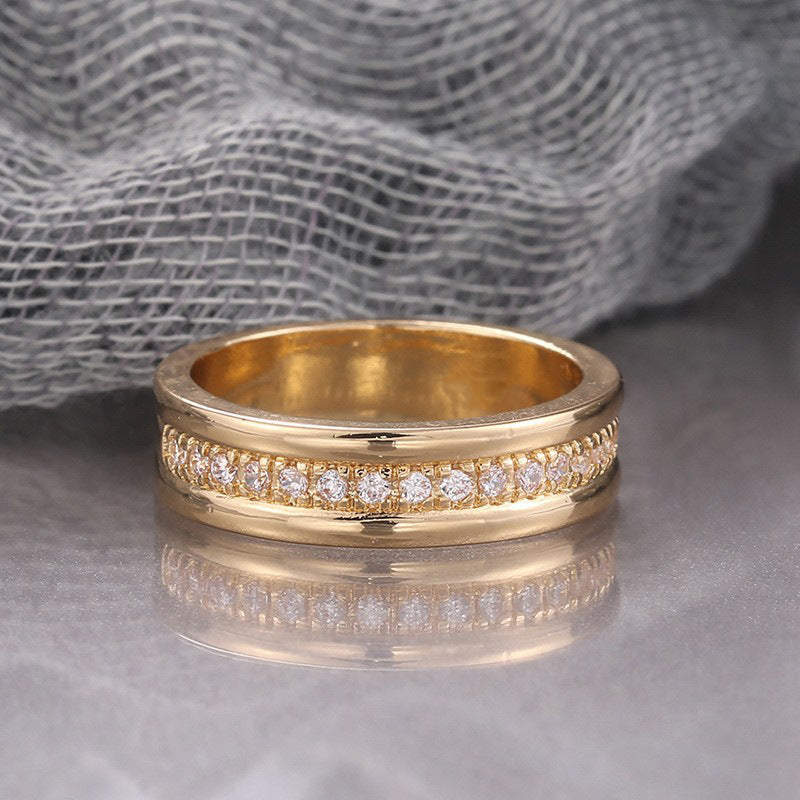 Minimalist Gold-Colored Brass-Plated Stackable Ring – Elegant Jewelry