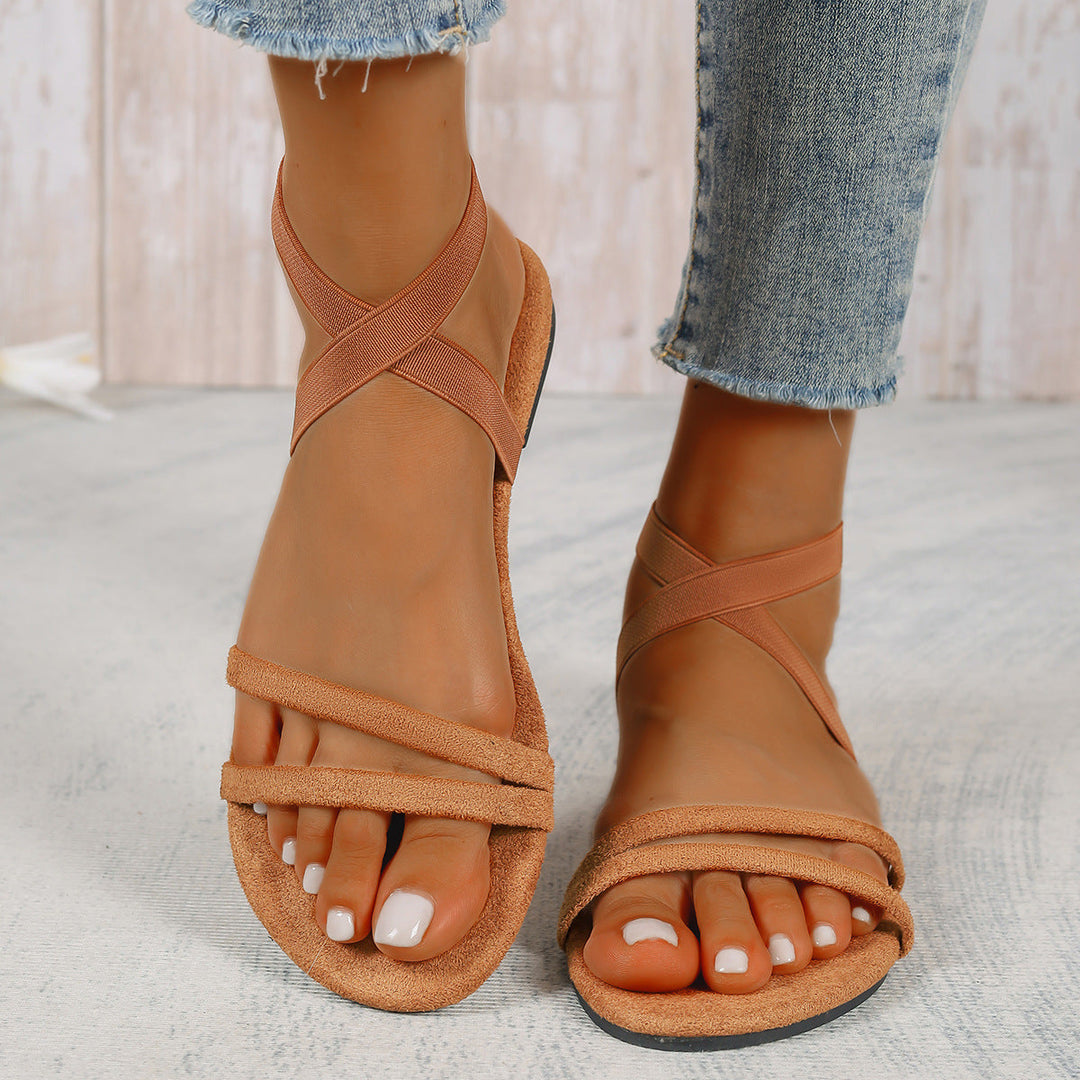 Women's Elegant Strappy Sandals – Versatile Comfort Footbed Shoes