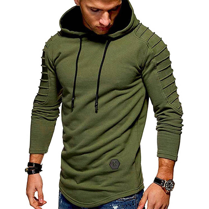 Herren Longline-Hoodie mit gepolsterten Ärmeln und Slim-Fit