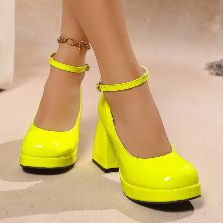 Zapatos de tacón plataforma elegantes para mujer – Tacones cómodos con correa ajustable
