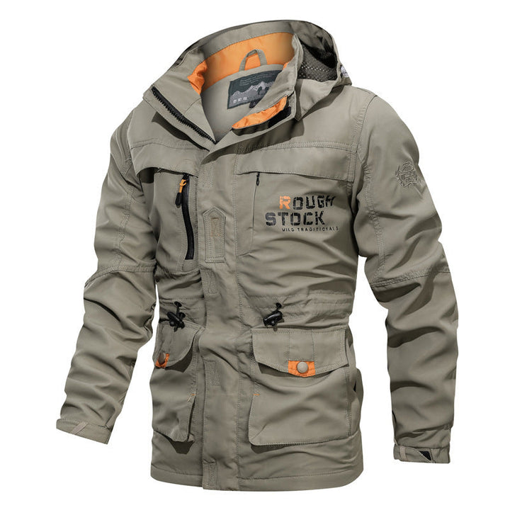 Parka de terrain pour homme en matière déperlante avec capuche réglable