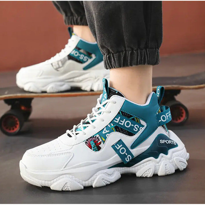 Zapatillas de plataforma de moda para mujer con estampado de letras y cordones