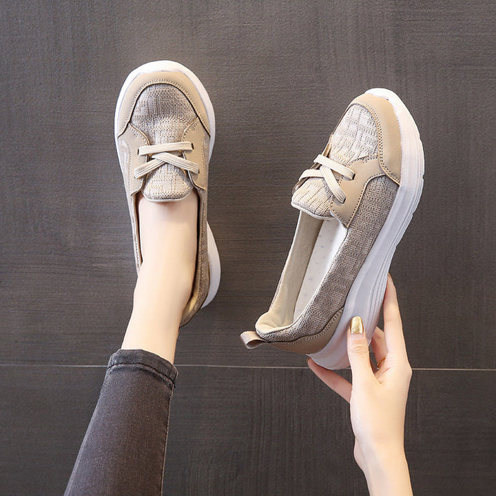Baskets slip-on roses pour femmes – Chaussures confort légères et rembourrées