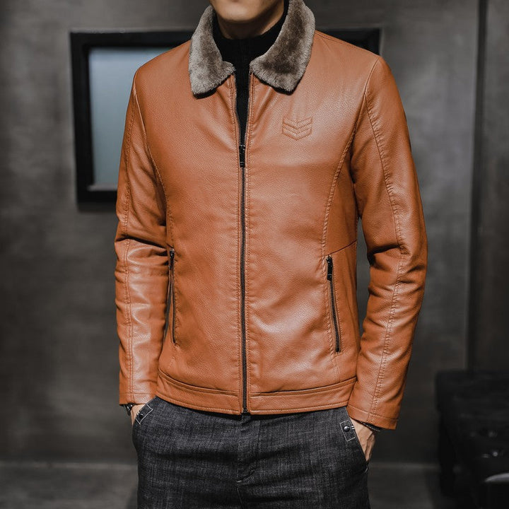 Herren Freizeitjacke mit Teddykragen und Reißverschlusstaschen