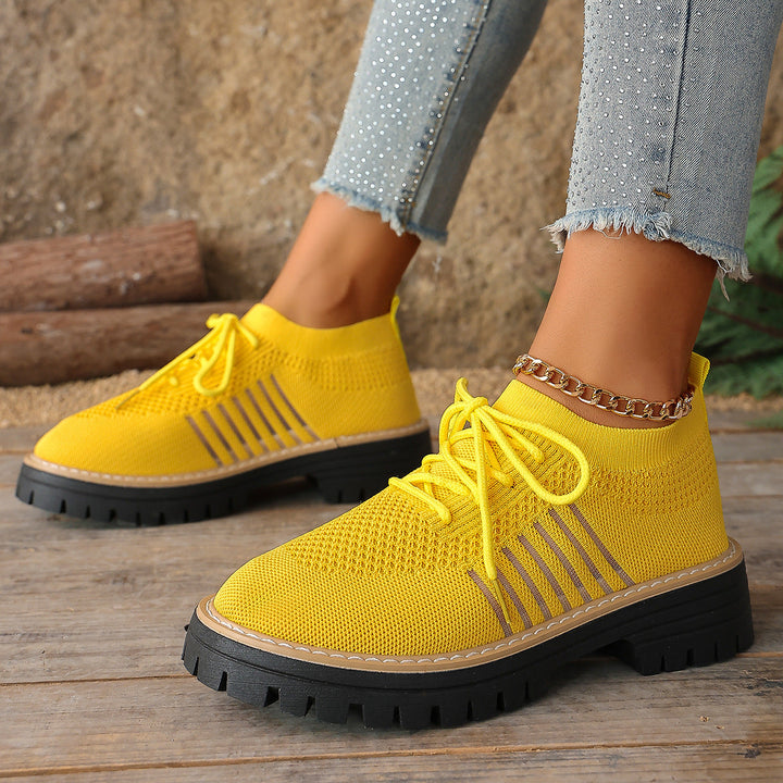 Damen Schnür Mesh Sneaker – Atmungsaktive Laufschuhe Mit Grip Sohle