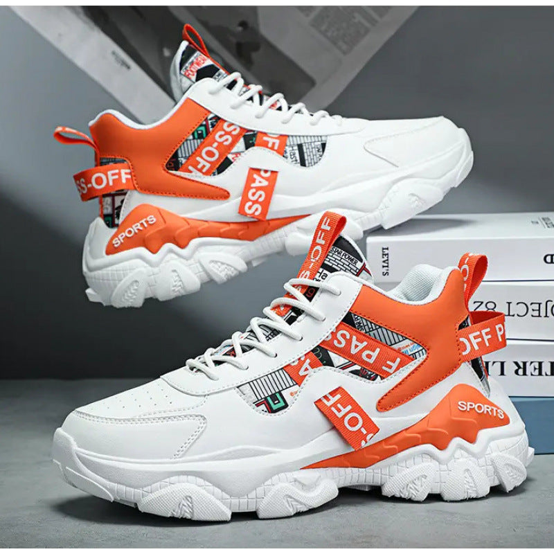 Zapatillas de plataforma de moda para mujer con estampado de letras y cordones