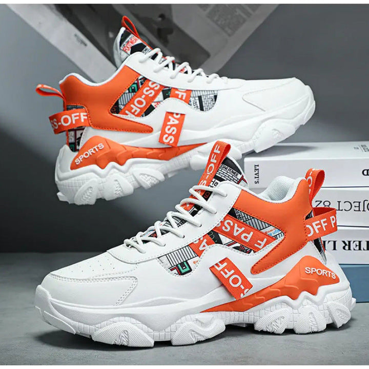 Zapatillas de plataforma de moda para mujer con estampado de letras y cordones