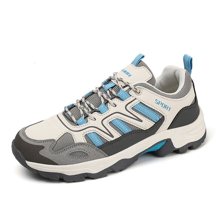Zapatillas deportivas grises para mujer con cordones y ajuste cómodo antideslizante