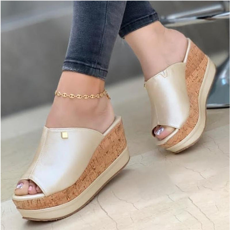 Women's Elegant Open Wedge Sandals – Comfortable Summer Shoes