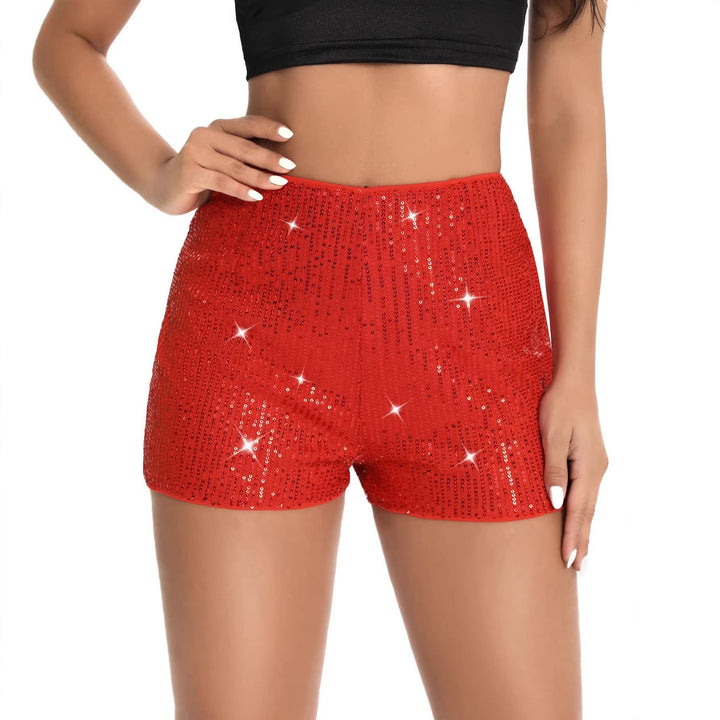 Women's High-Waisted Sequin Shorts – Shiny Party Glam Fit