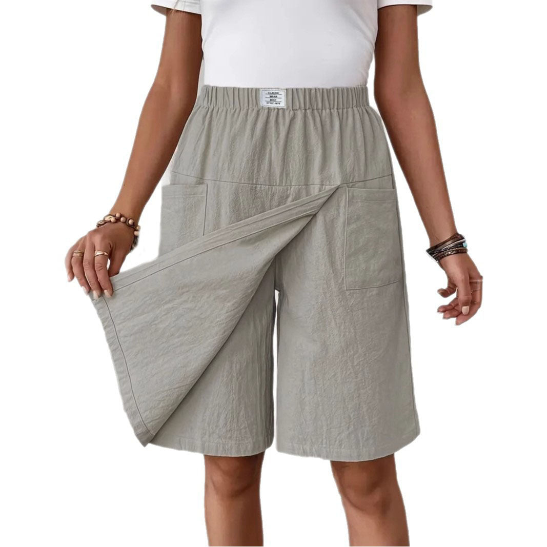 Women's Stylish Linen Shorts with Elastic Waist – Casual Summer Comfort