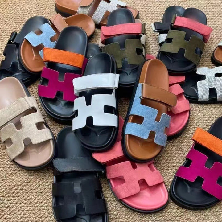 Women's Faux Leather Sandals with Adjustable Straps – Comfortable Summer Shoes