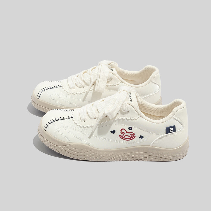 Damskie stylowe niebieskie skórzane sneakersy na sznurowadła