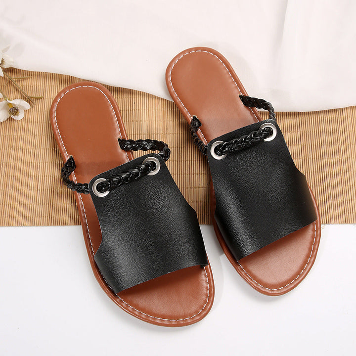 Women's Elegant Braided Strap Sandals – Stylish Summer Shoes