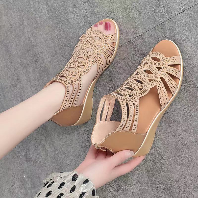 Women's Stylish Gladiator Glitter Sandals – Elegant Strappy Comfortable Shoes