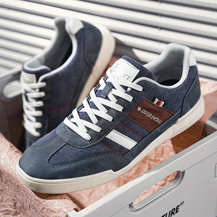 Damskie niebieskie sznurowane sneakersy z antypoślizgową podeszwą – wyściełane buty komfortowe