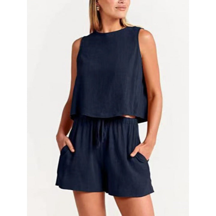 Women's Casual Two-Piece Set – Lightweight Top and Shorts Set