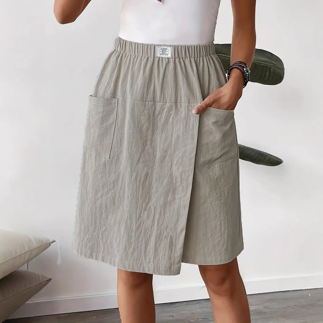 Women's Stylish Linen Shorts with Elastic Waist – Casual Summer Comfort