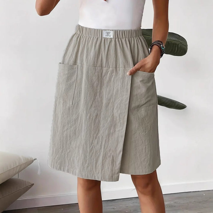 Women's Stylish Linen Shorts with Elastic Waist – Casual Summer Comfort