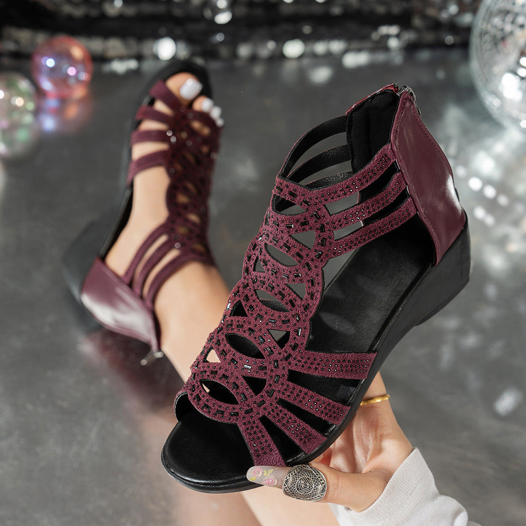 Women's Stylish Gladiator Glitter Sandals – Elegant Strappy Comfortable Shoes