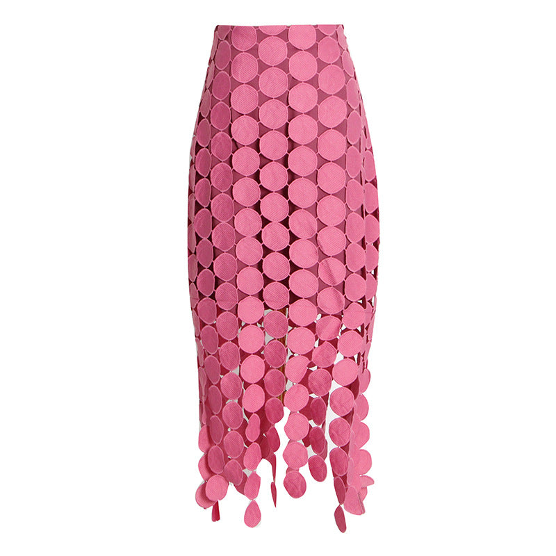 Circle maxi skirt fringes – feminine summer skirt made of vegan micro-viscose