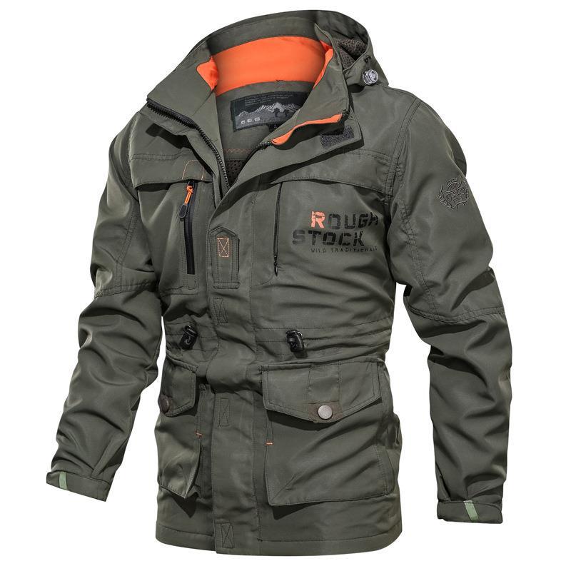 Parka de terrain pour homme en matière déperlante avec capuche réglable
